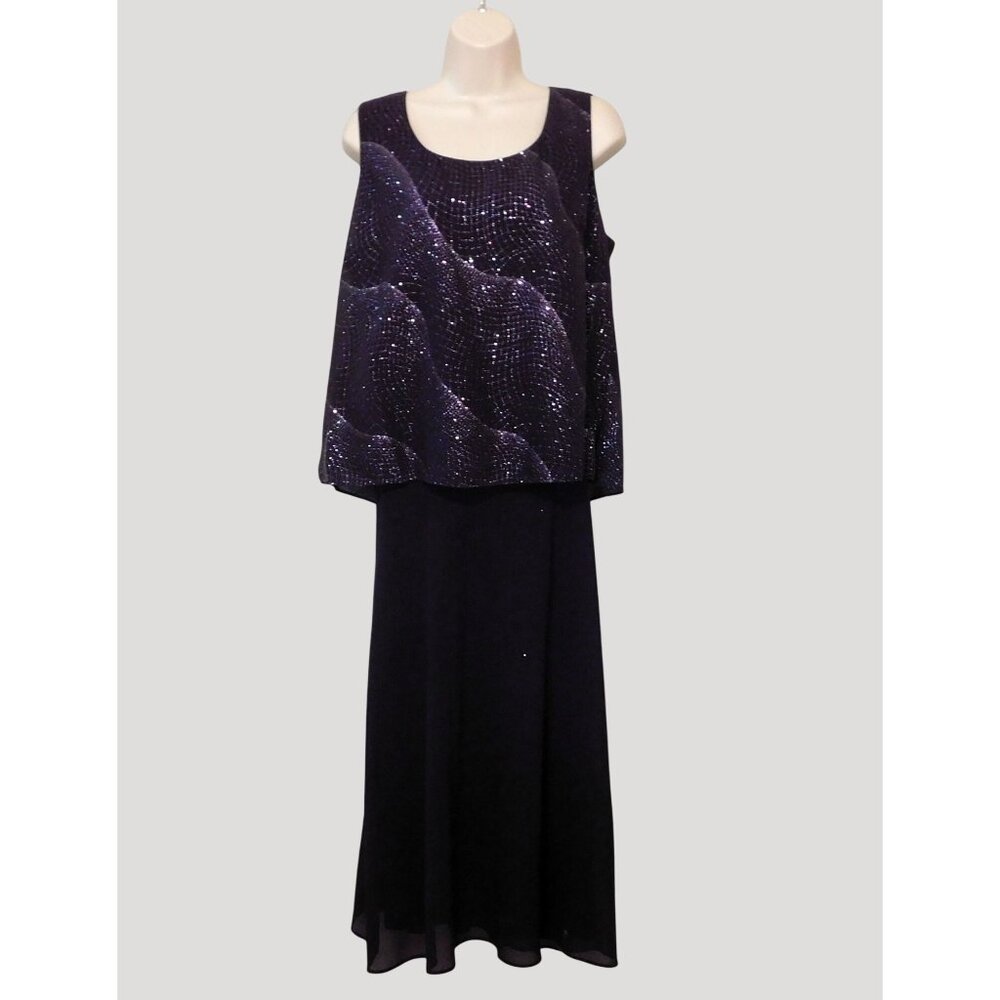 Dana Kay 3-Piece Formal Outfit Womens Size 14 Dark Purple Jacket Tank Skirt - Picture 5 of 14